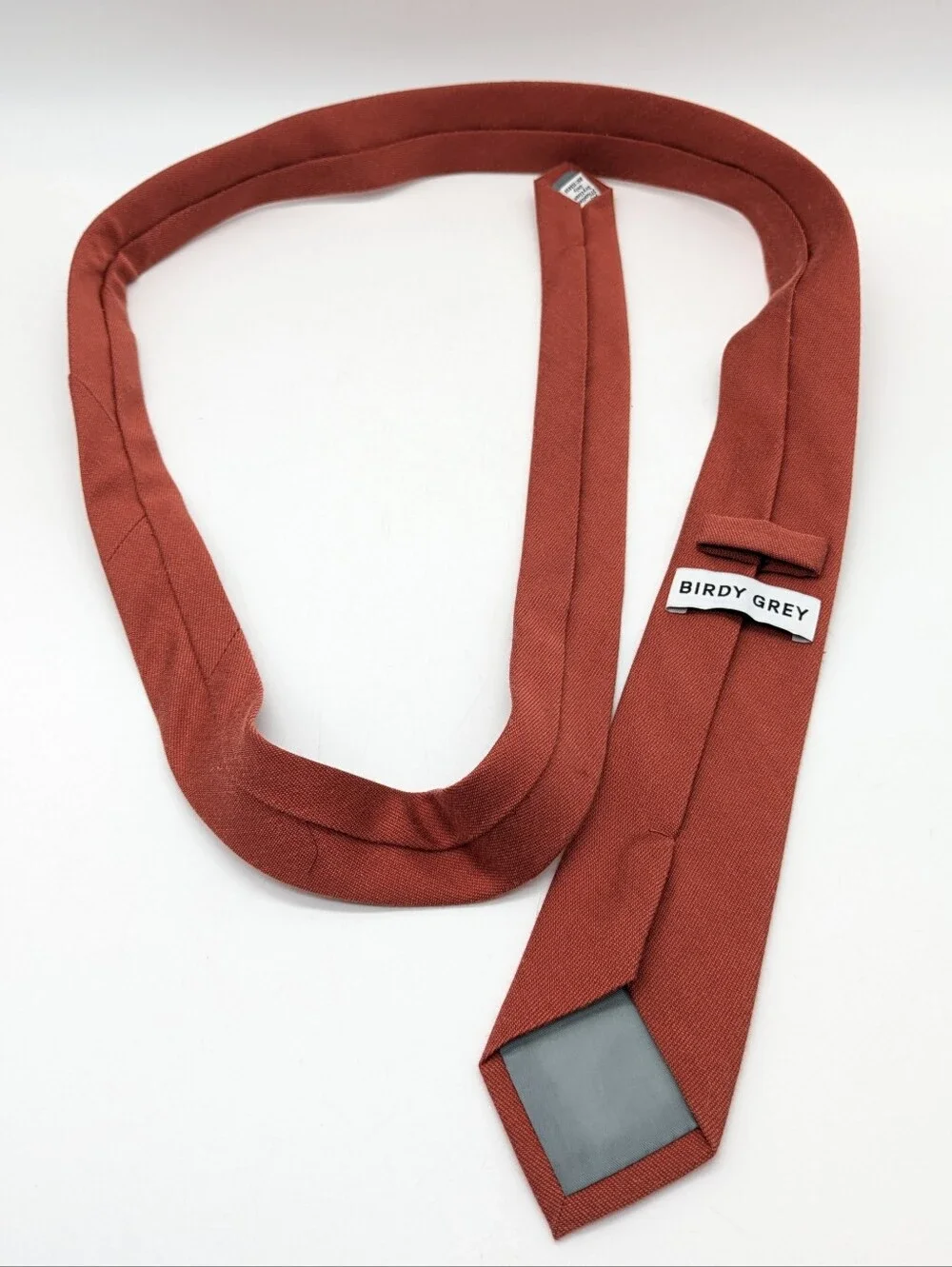 Birdy Grey Skinny Burnt Orange Groomsman Tie